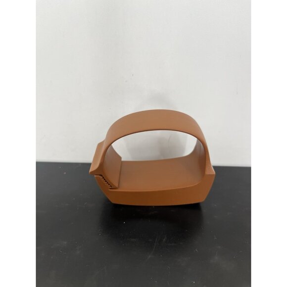 VTG Record Swiss Handcuff Watch Chestnut Brown Stripe Detail Not Working - Picture 7 of 8